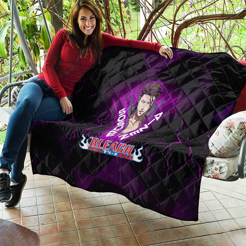Sosuke Aizen Quilt Neon Purple Anime Energy Aura Illustration