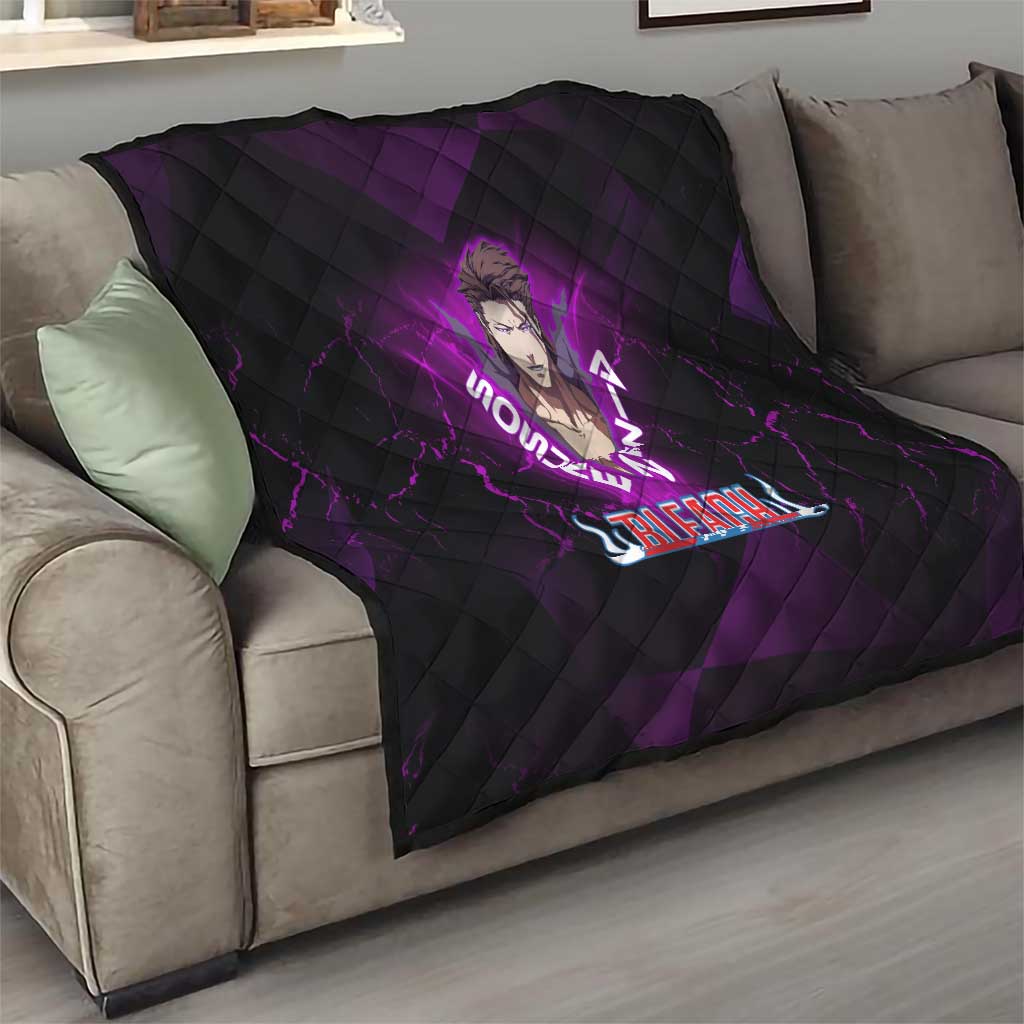 Sosuke Aizen Quilt Neon Purple Anime Energy Aura Illustration