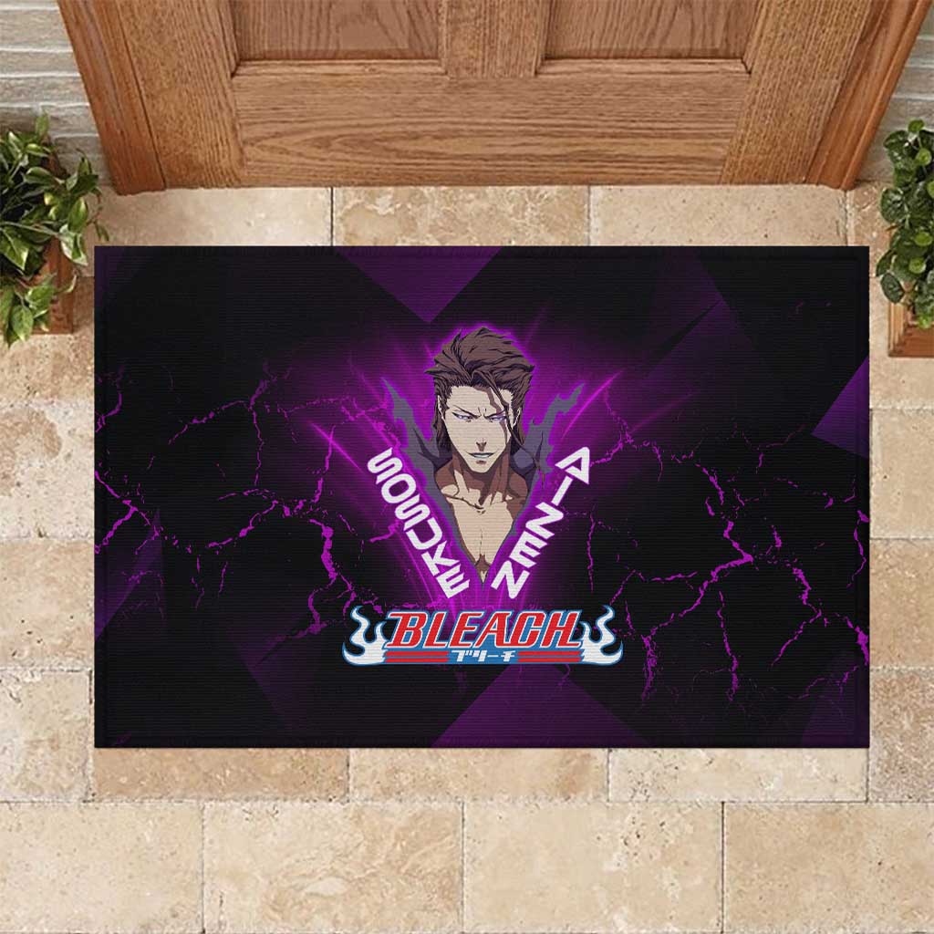 Sosuke Aizen Rubber Doormat Neon Purple Anime Energy Aura Illustration