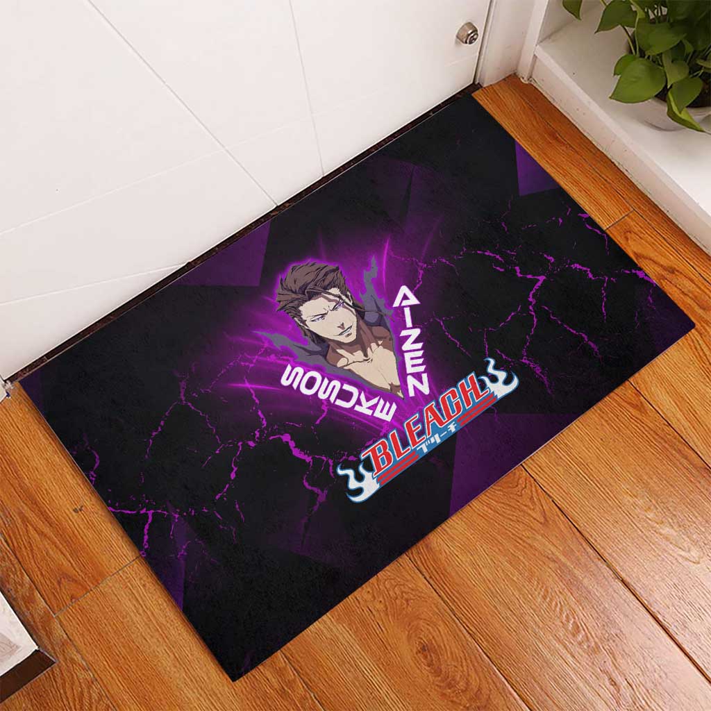Sosuke Aizen Rubber Doormat Neon Purple Anime Energy Aura Illustration
