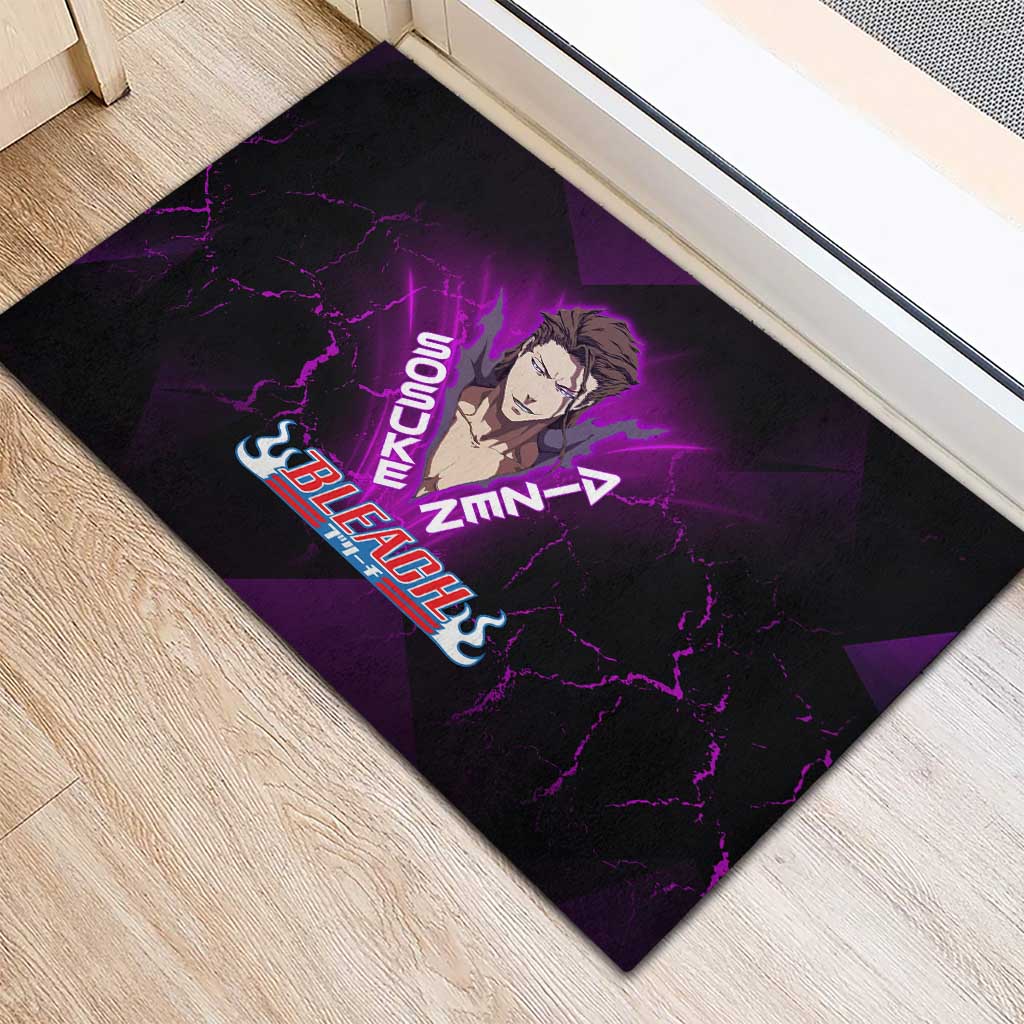 Sosuke Aizen Rubber Doormat Neon Purple Anime Energy Aura Illustration