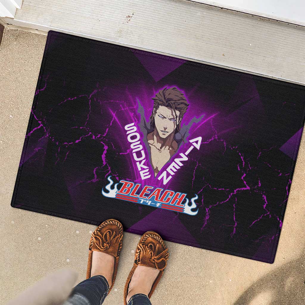 Sosuke Aizen Rubber Doormat Neon Purple Anime Energy Aura Illustration