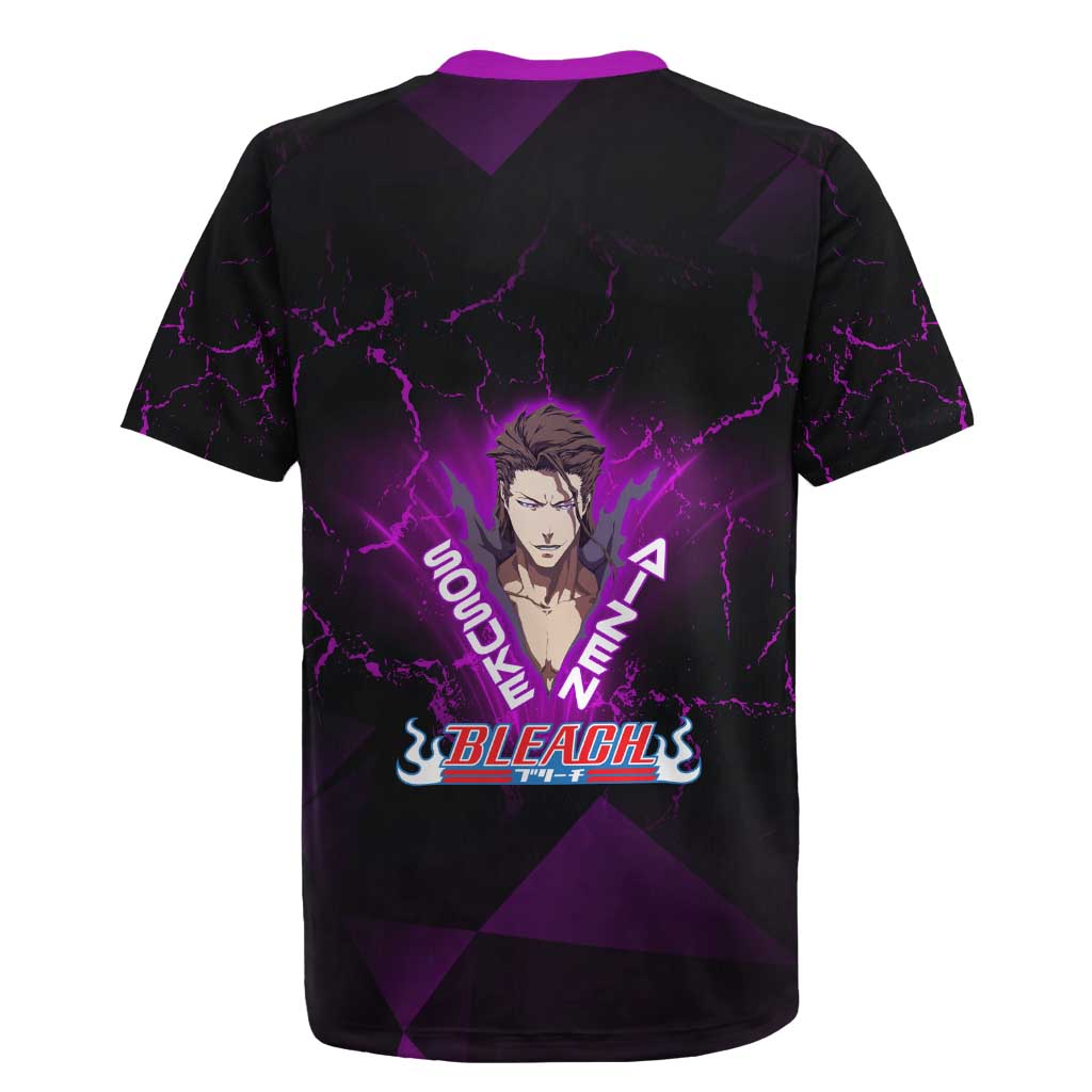 Sosuke Aizen Rugby Jersey Neon Purple Anime Energy Aura Illustration