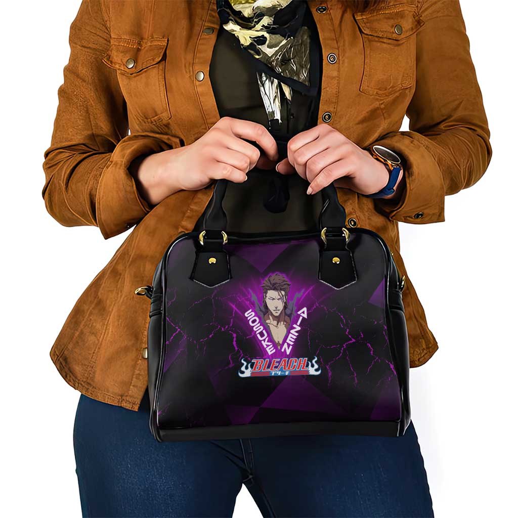 Sosuke Aizen Shoulder Handbag Neon Purple Anime Energy Aura Illustration