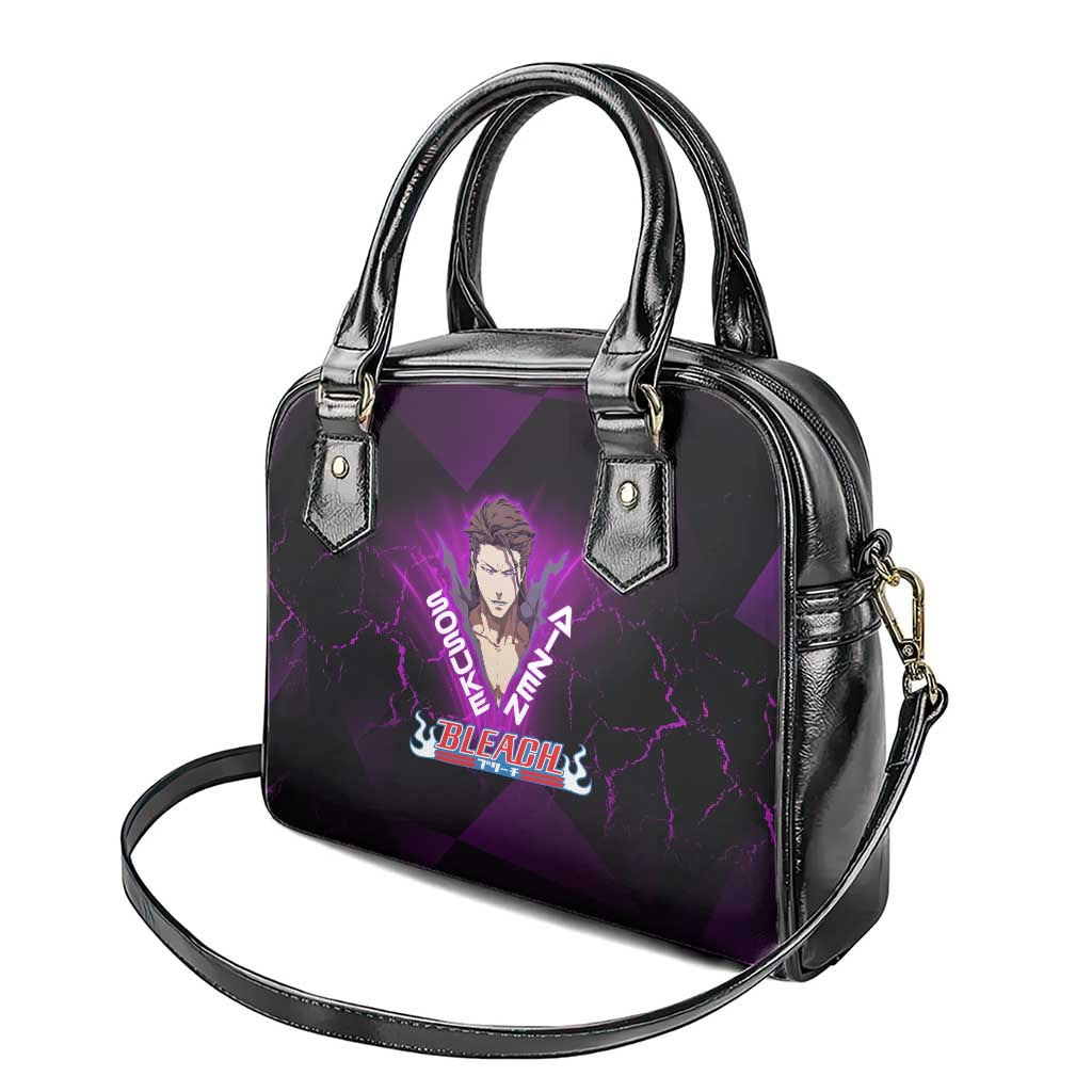 Sosuke Aizen Shoulder Handbag Neon Purple Anime Energy Aura Illustration