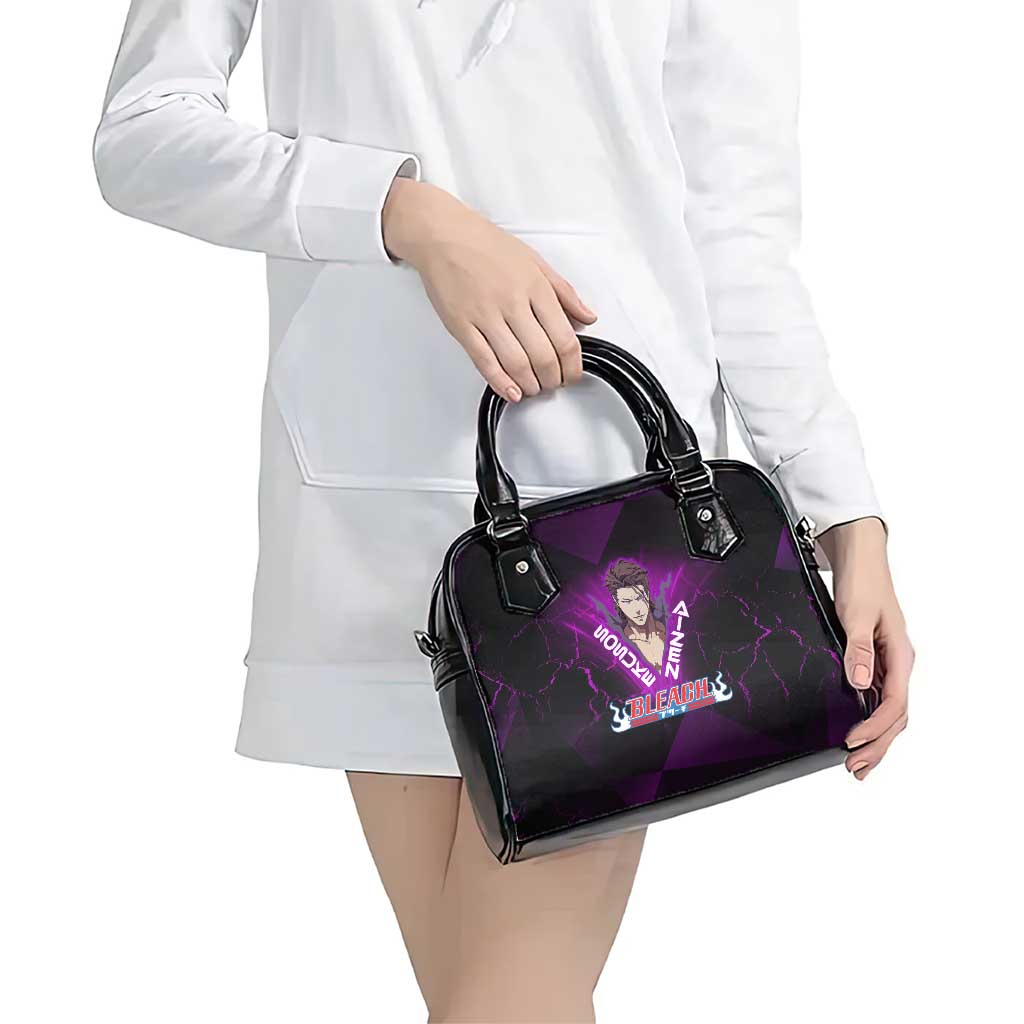 Sosuke Aizen Shoulder Handbag Neon Purple Anime Energy Aura Illustration