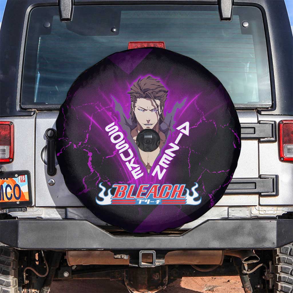 Sosuke Aizen Spare Tire Cover Neon Purple Anime Energy Aura Illustration