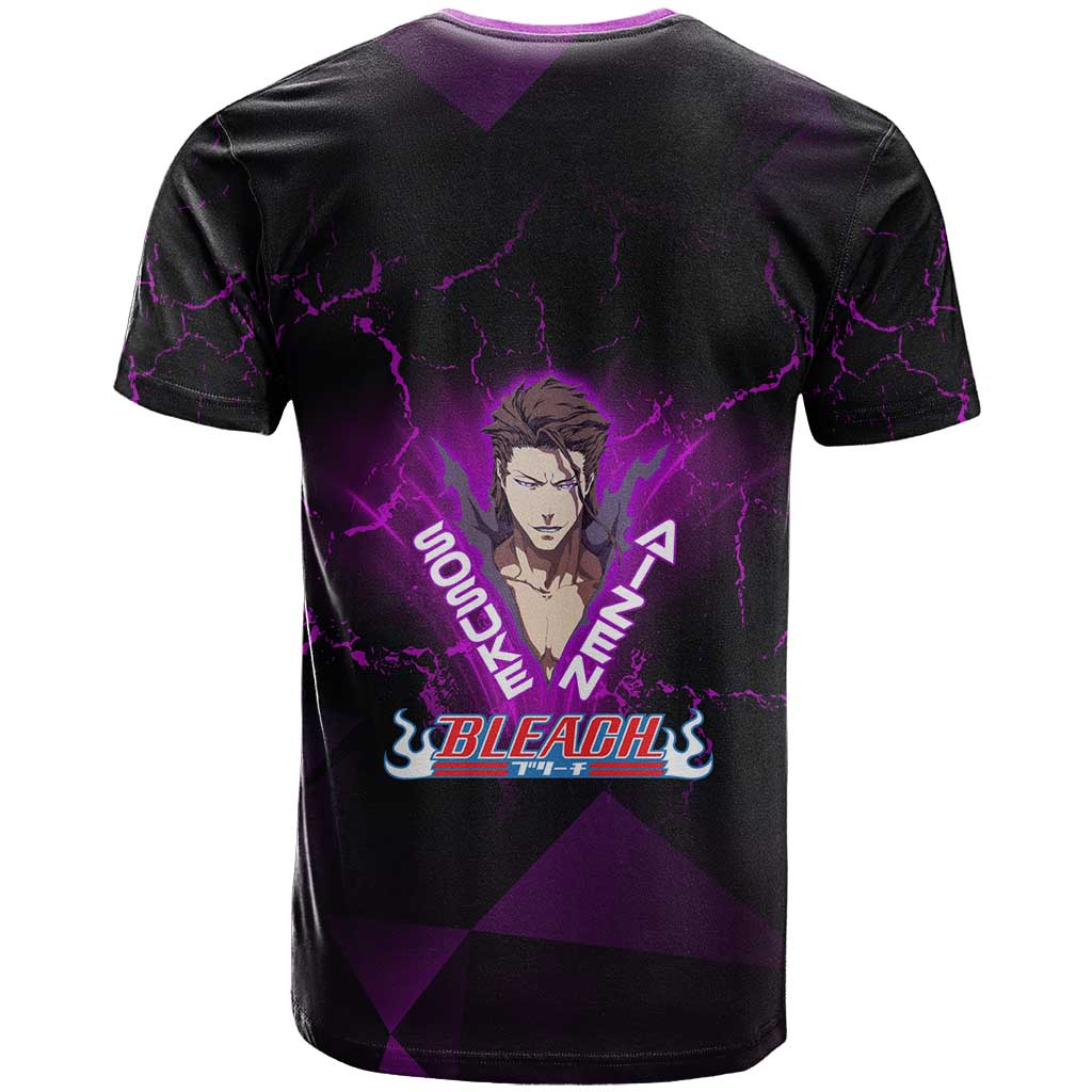 Sosuke Aizen T Shirt Neon Purple Anime Energy Aura Illustration