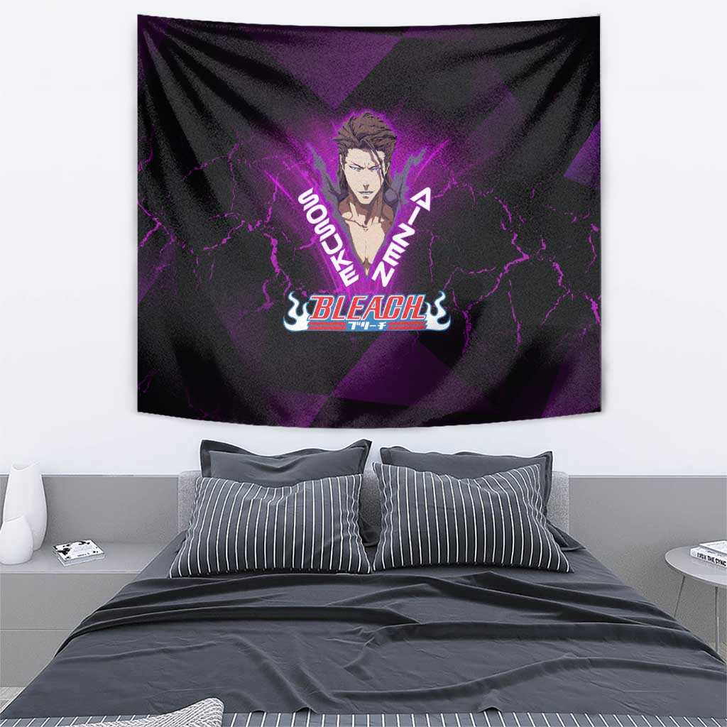 Sosuke Aizen Tapestry Neon Purple Anime Energy Aura Illustration