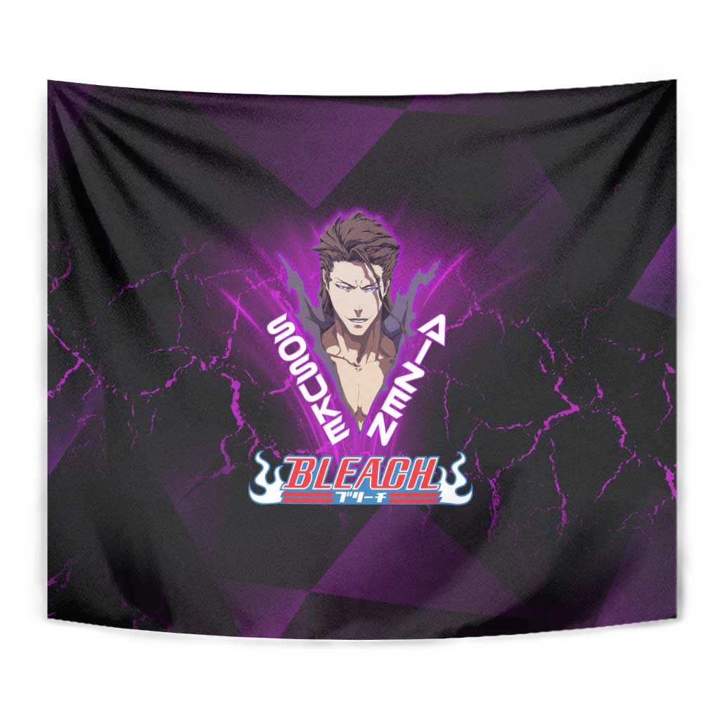 Sosuke Aizen Tapestry Neon Purple Anime Energy Aura Illustration