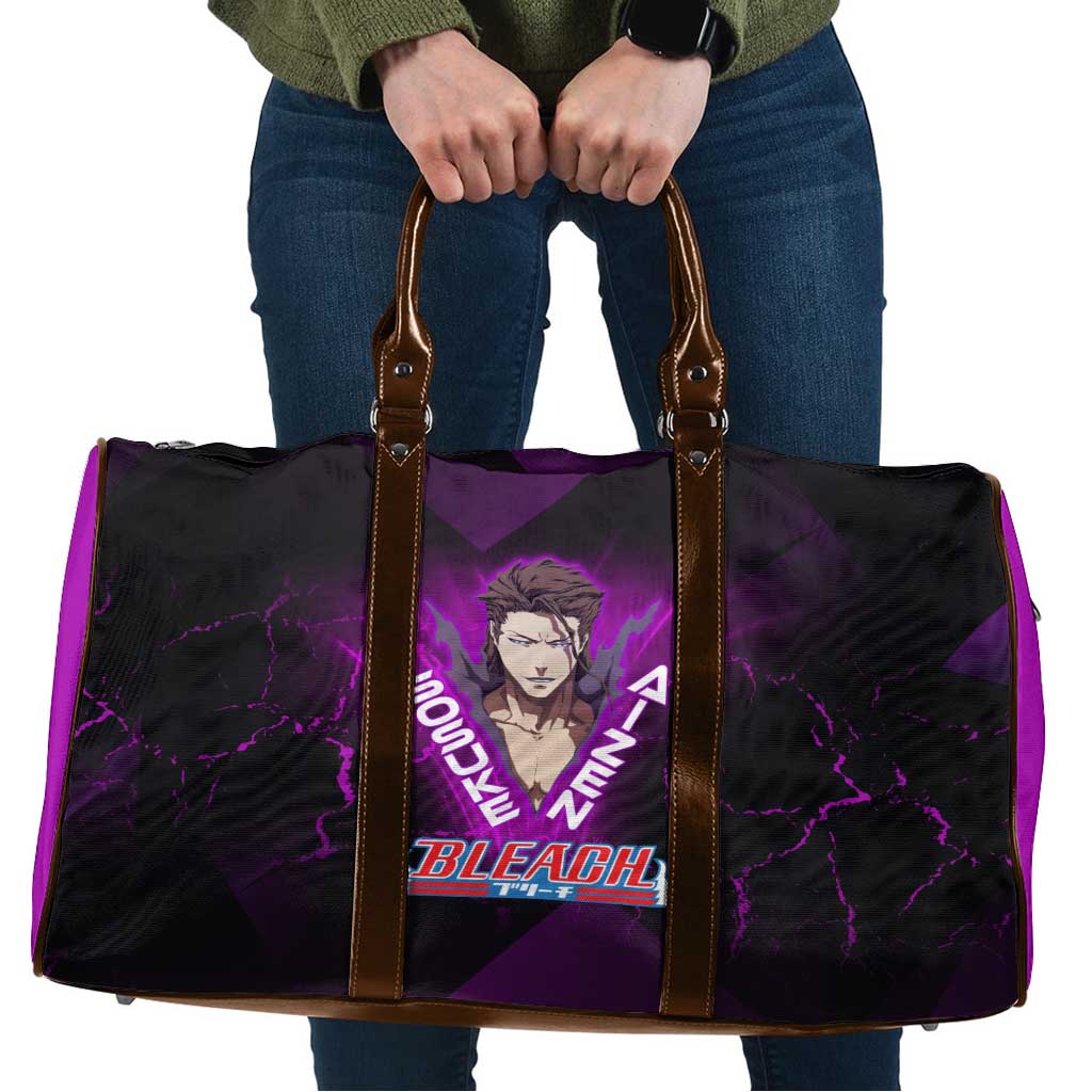 Sosuke Aizen Travel Bag Neon Purple Anime Energy Aura Illustration