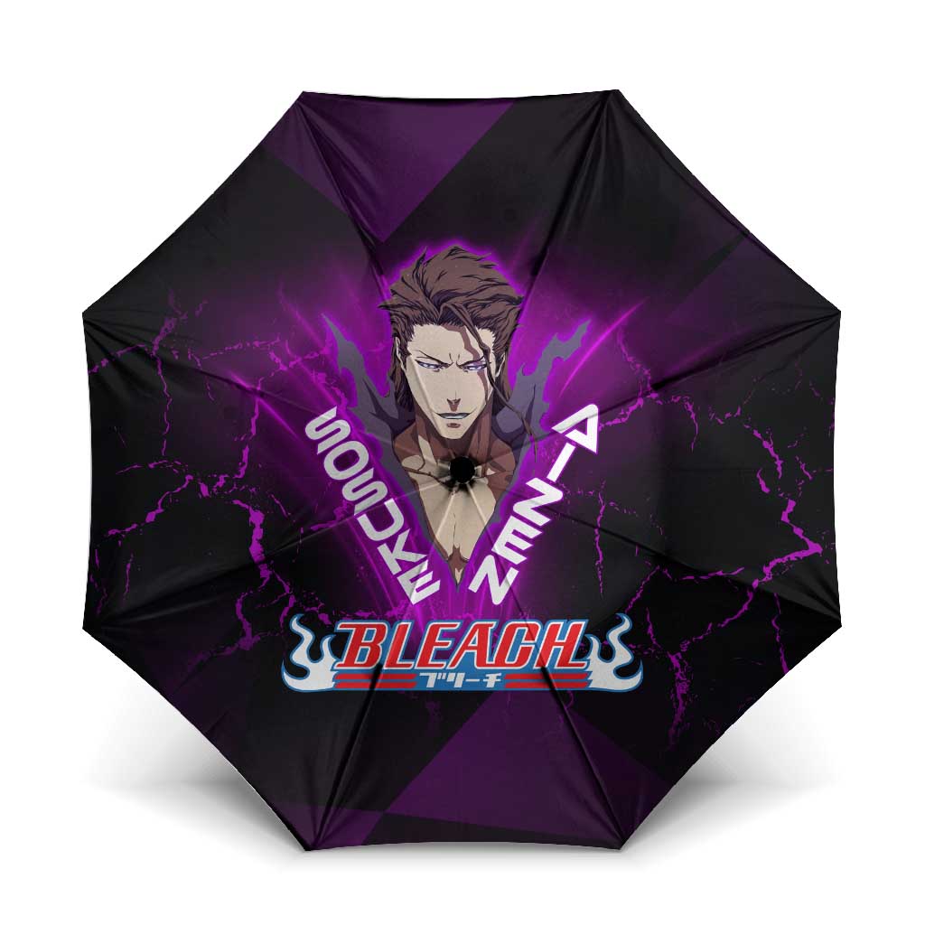 Sosuke Aizen Umbrella Neon Purple Anime Energy Aura Illustration