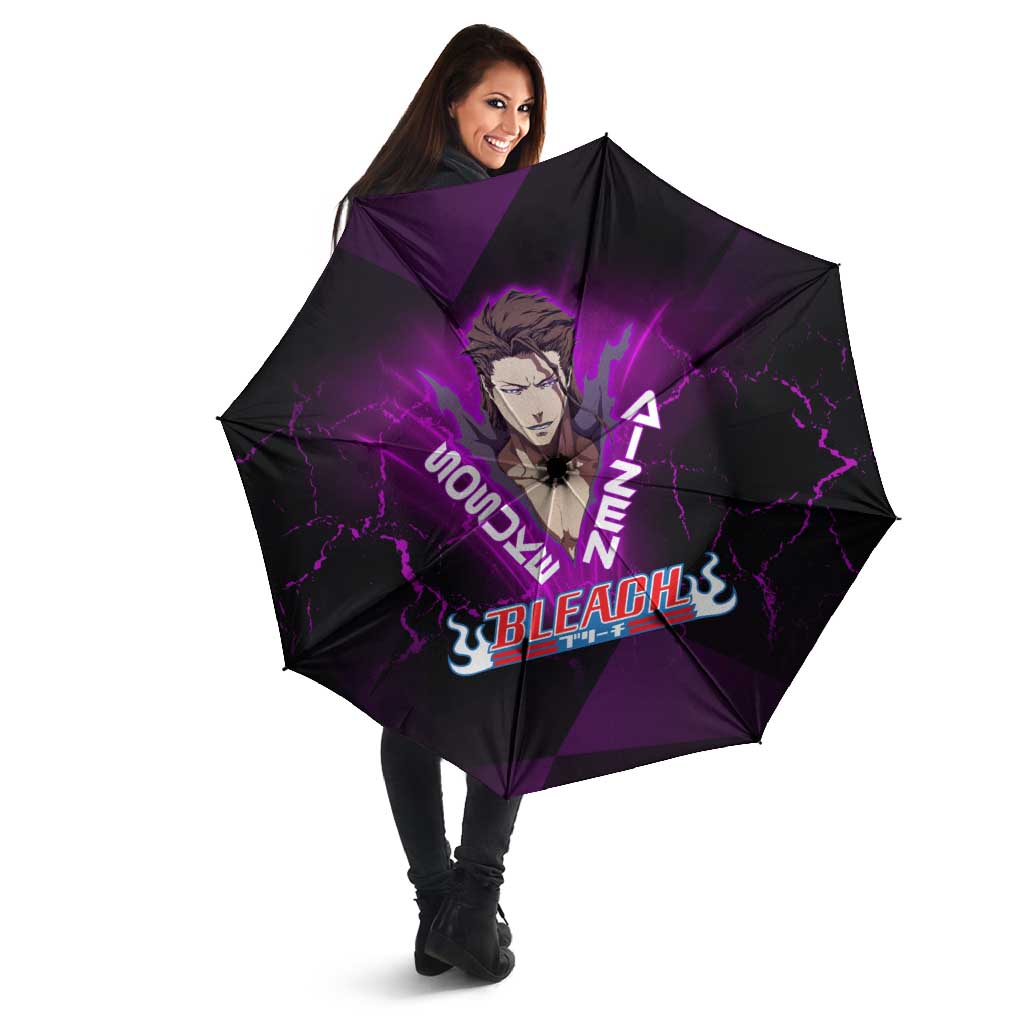 Sosuke Aizen Umbrella Neon Purple Anime Energy Aura Illustration