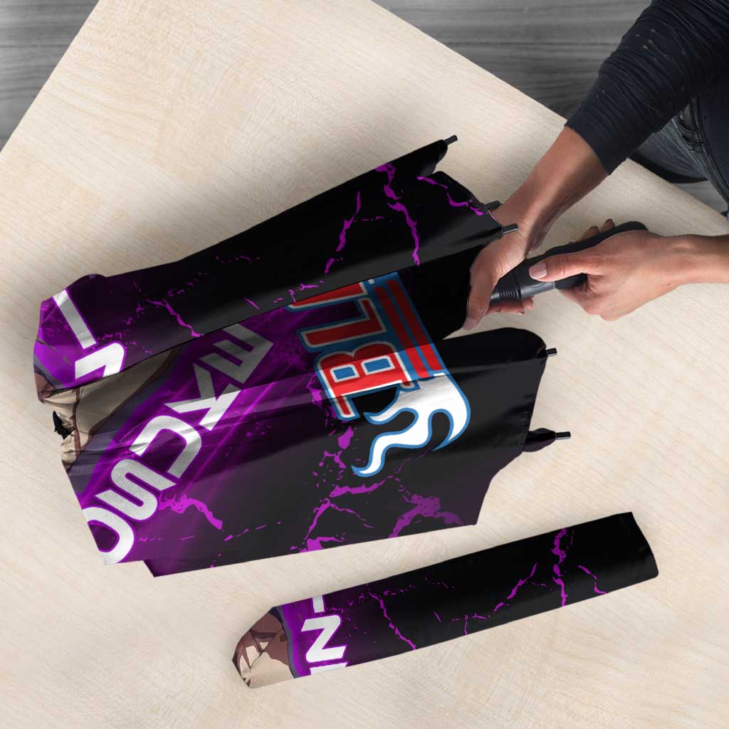 Sosuke Aizen Umbrella Neon Purple Anime Energy Aura Illustration