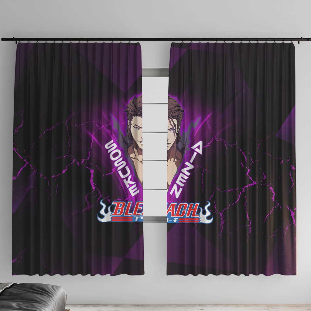 Sosuke Aizen Window Curtain Neon Purple Anime Energy Aura Illustration