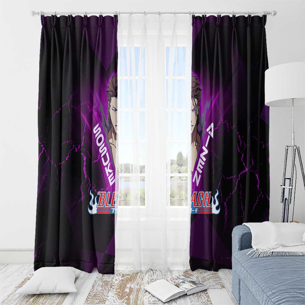 Sosuke Aizen Window Curtain Neon Purple Anime Energy Aura Illustration