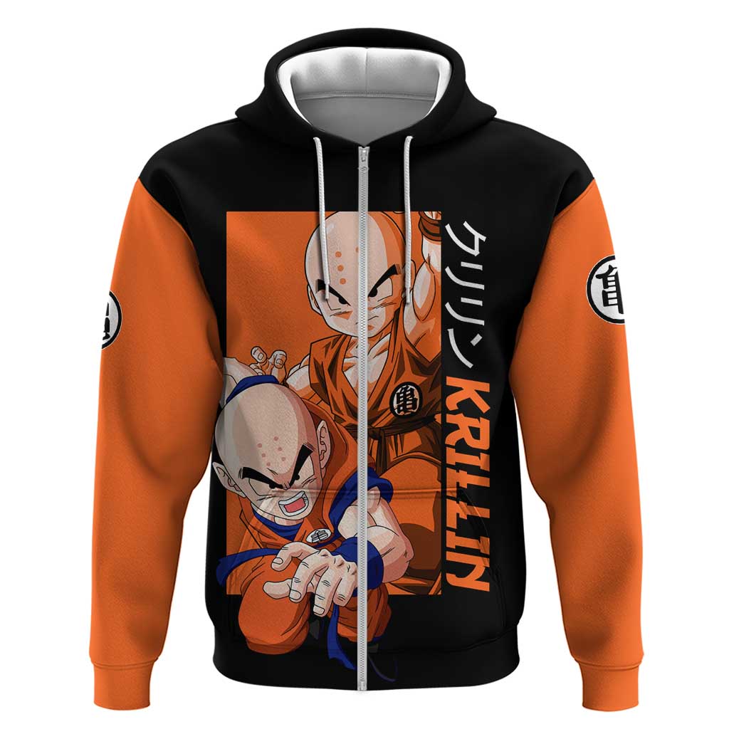 Krillin  - Dragon Ball Zip Hoodie Anime Style