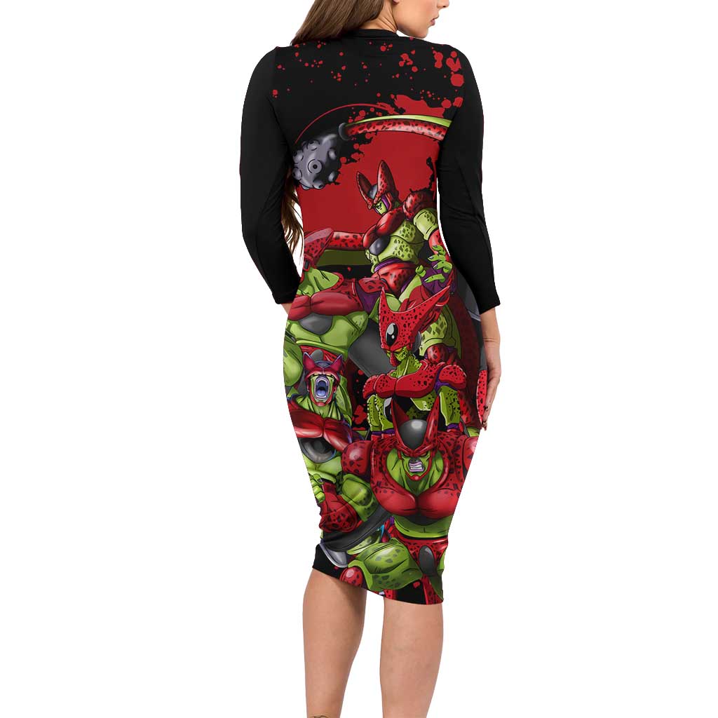 Cell Max - Dragon Ball Long Sleeve Bodycon Dress Anime Art Style - The Mazicc