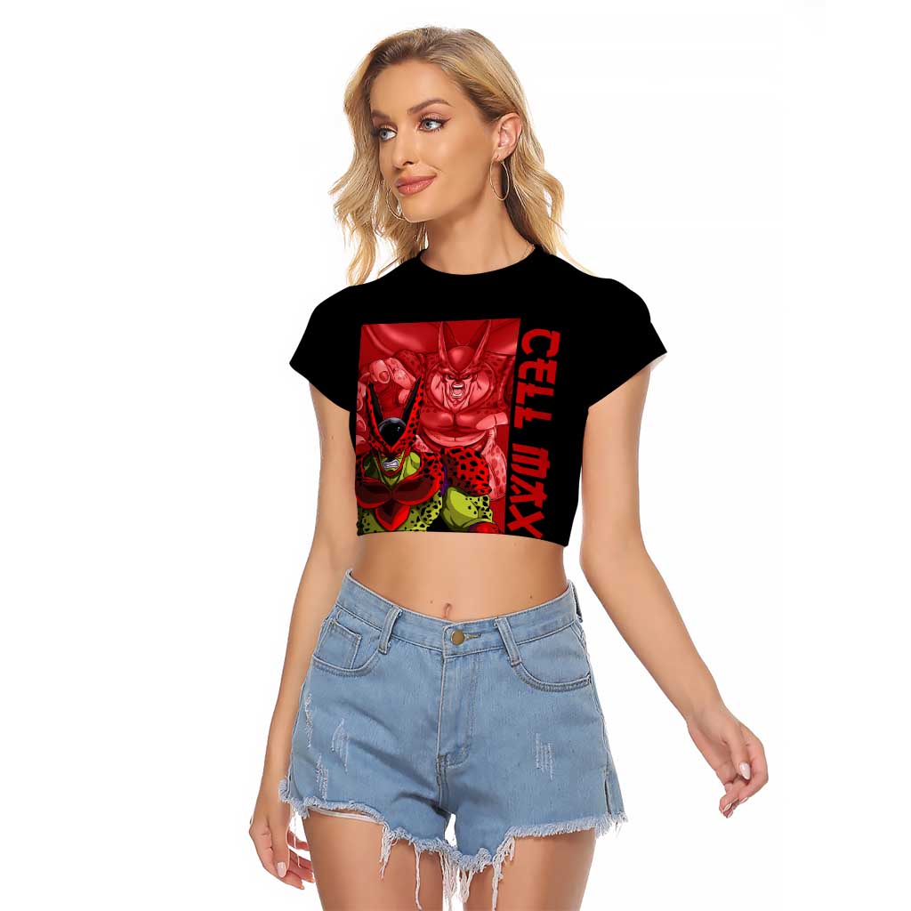 Cell Max - Dragon Ball Raglan Cropped T Shirt Anime Art Style - The Mazicc