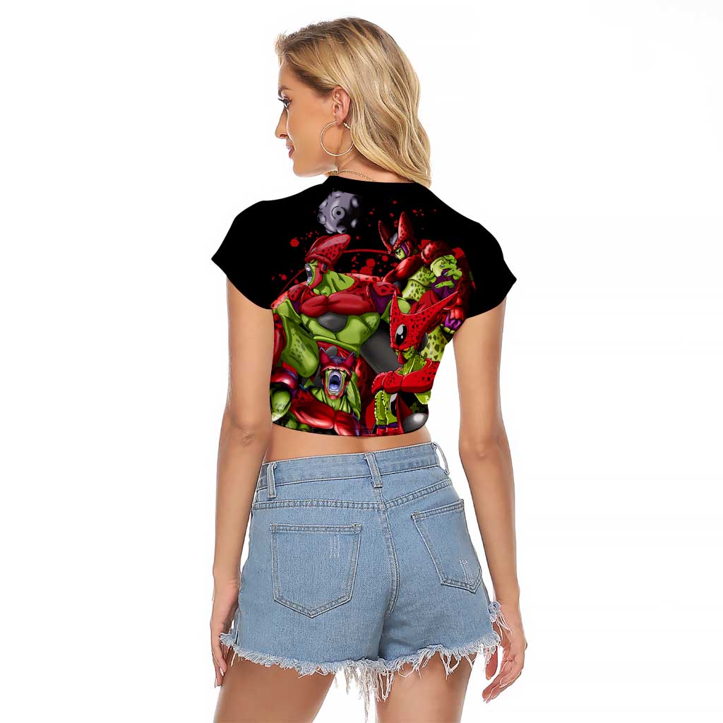 Cell Max - Dragon Ball Raglan Cropped T Shirt Anime Art Style - The Mazicc