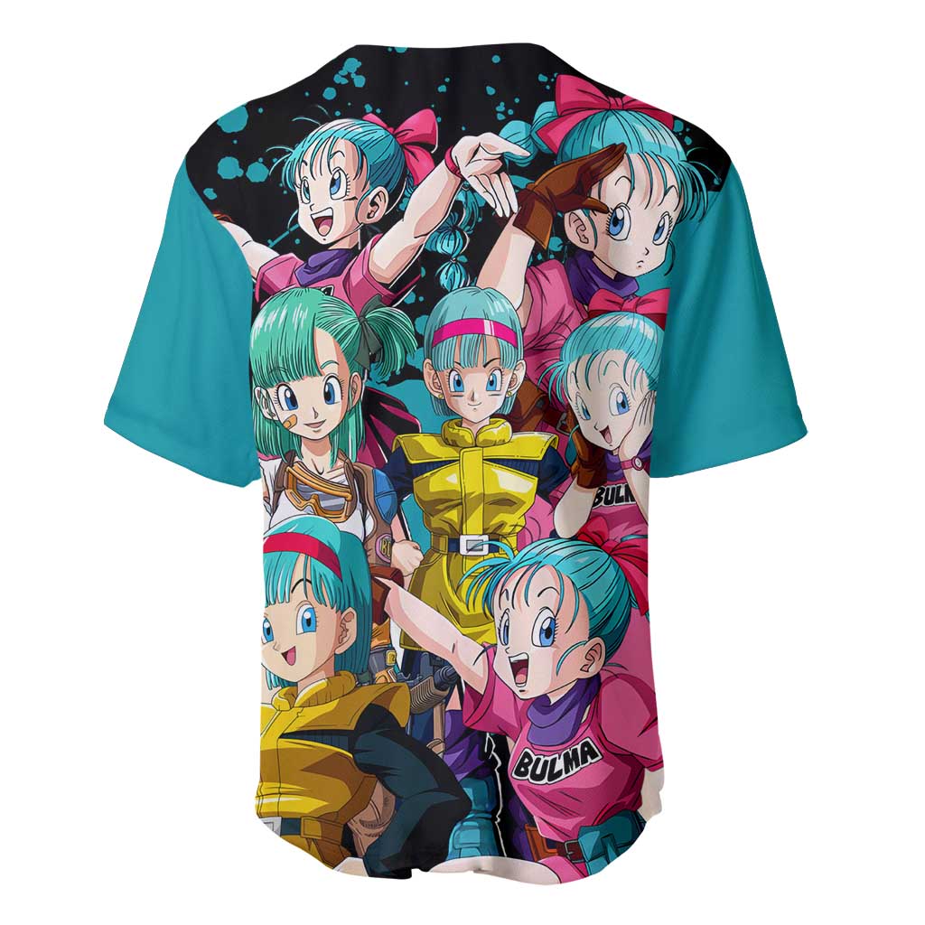 Bulma - Dragon Ball Baseball Jersey Anime Art Style - The Mazicc