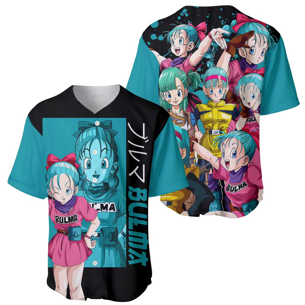 Bulma - Dragon Ball Baseball Jersey Anime Art Style - The Mazicc