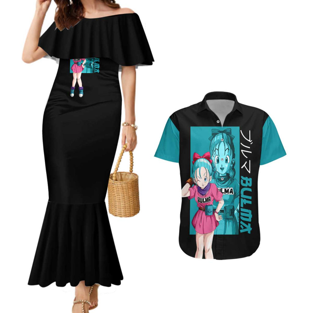 Bulma - Dragon Ball Couples Matching Mermaid Dress and Hawaiian Shirt Anime Art Style - The Mazicc