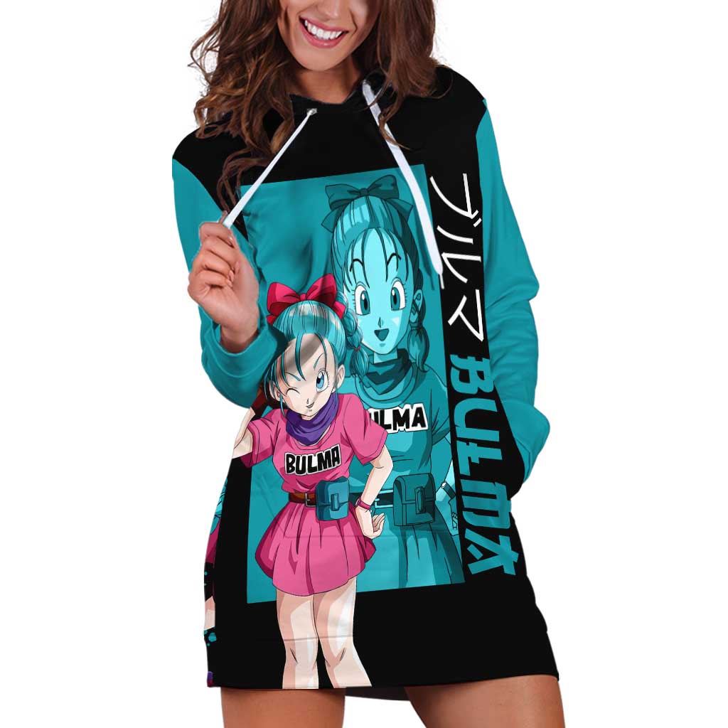 Bulma - Dragon Ball Hoodie Dress Anime Art Style - The Mazicc
