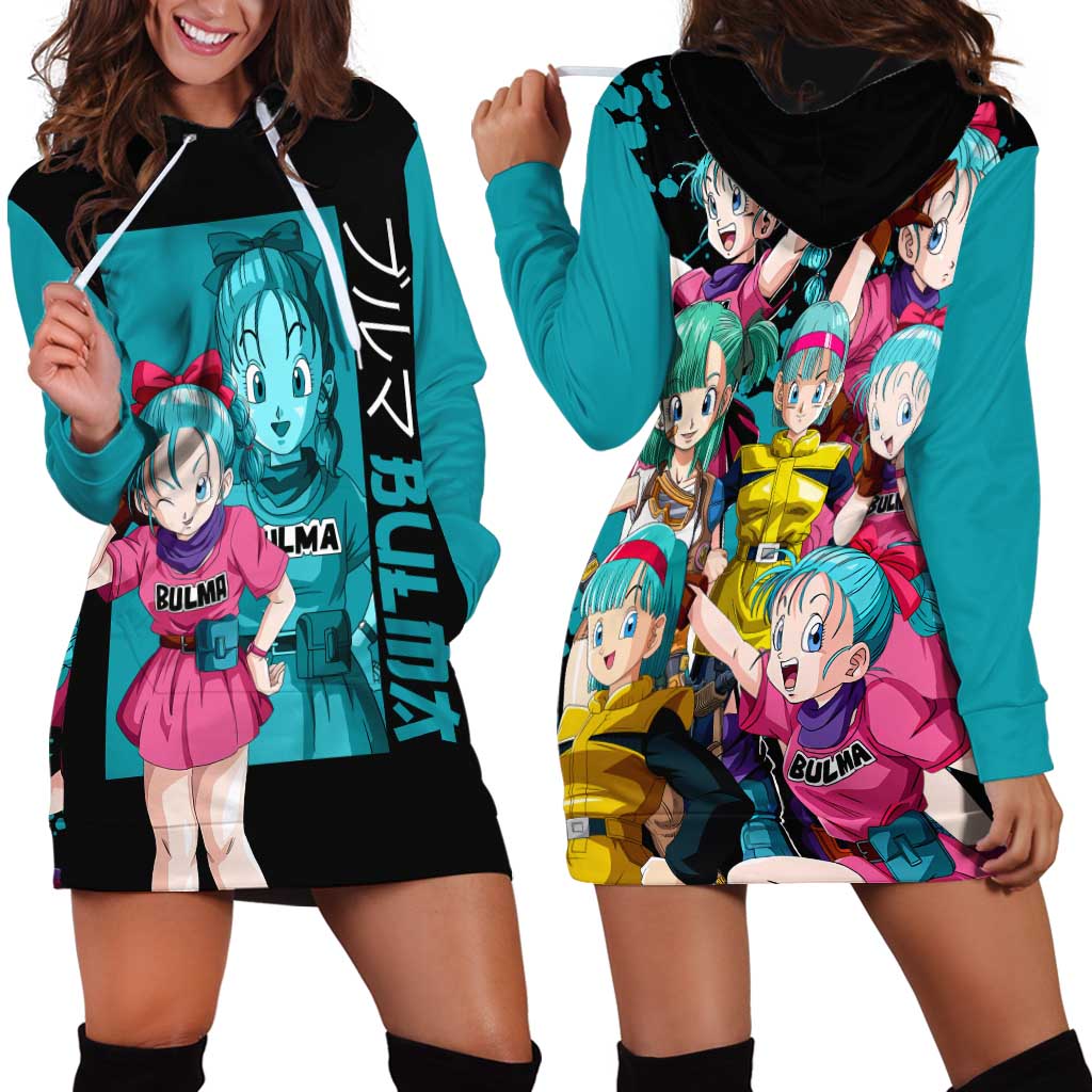 Bulma - Dragon Ball Hoodie Dress Anime Art Style - The Mazicc