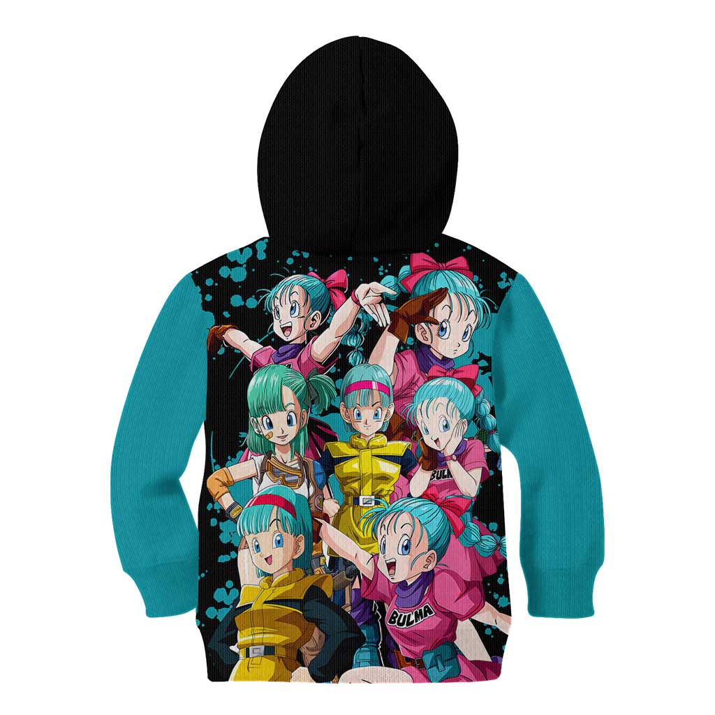 Bulma - Dragon Ball Kid Hoodie Anime Art Style - The Mazicc