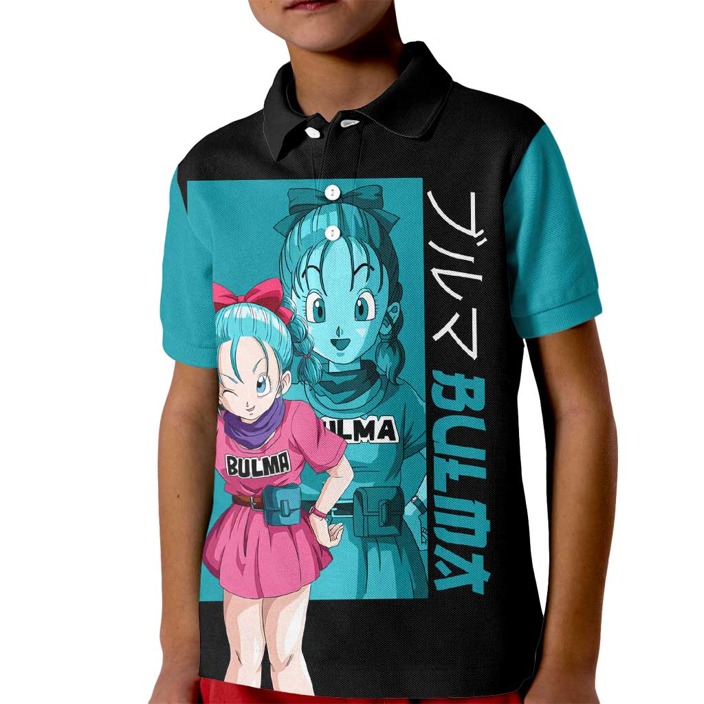 Bulma - Dragon Ball Kid Polo Shirt Anime Art Style - The Mazicc