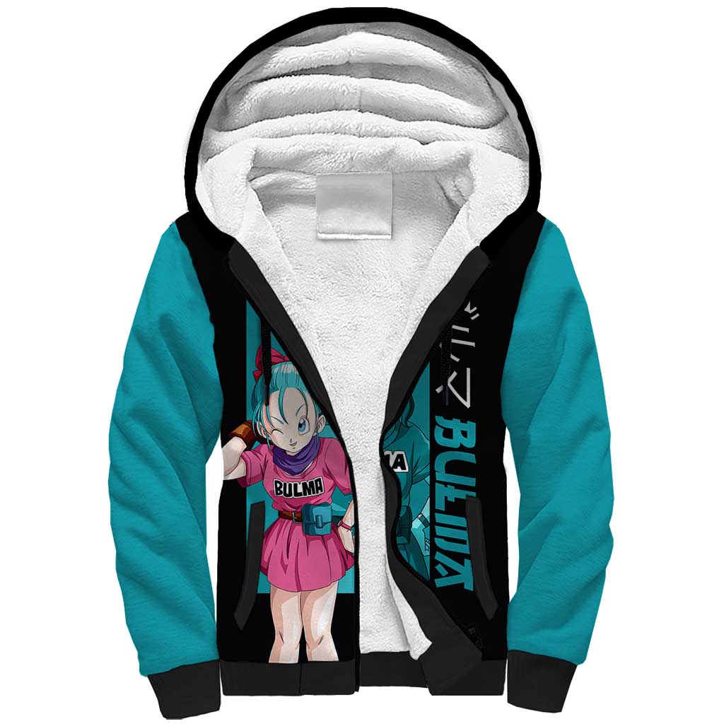 Bulma - Dragon Ball Sherpa Hoodie Anime Art Style - The Mazicc