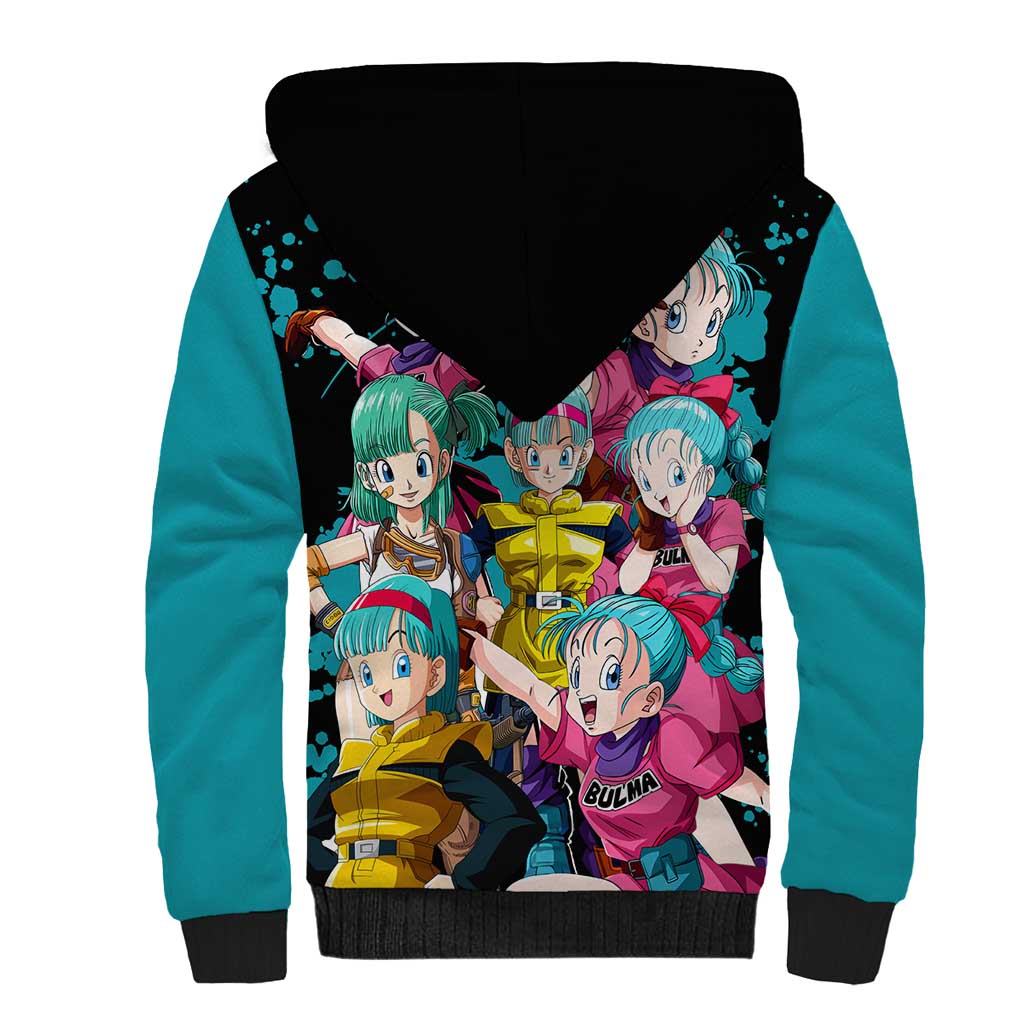 Bulma - Dragon Ball Sherpa Hoodie Anime Art Style - The Mazicc