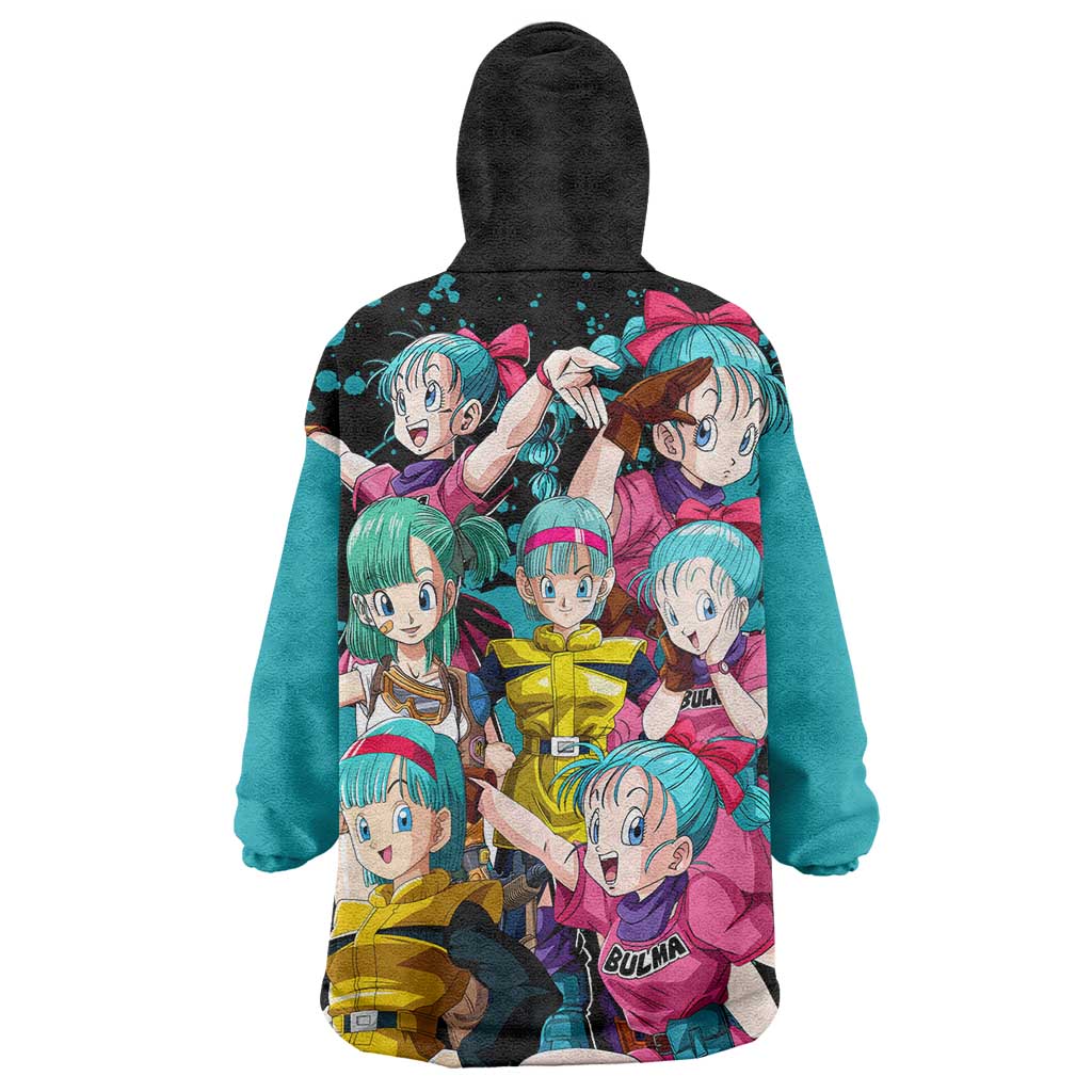 Bulma - Dragon Ball Wearable Blanket Hoodie Anime Art Style - The Mazicc