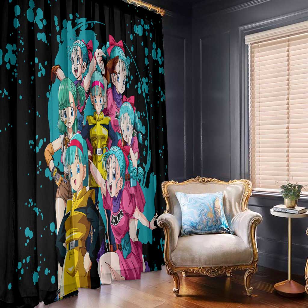 Bulma - Dragon Ball Window Curtain Anime Art Style - The Mazicc
