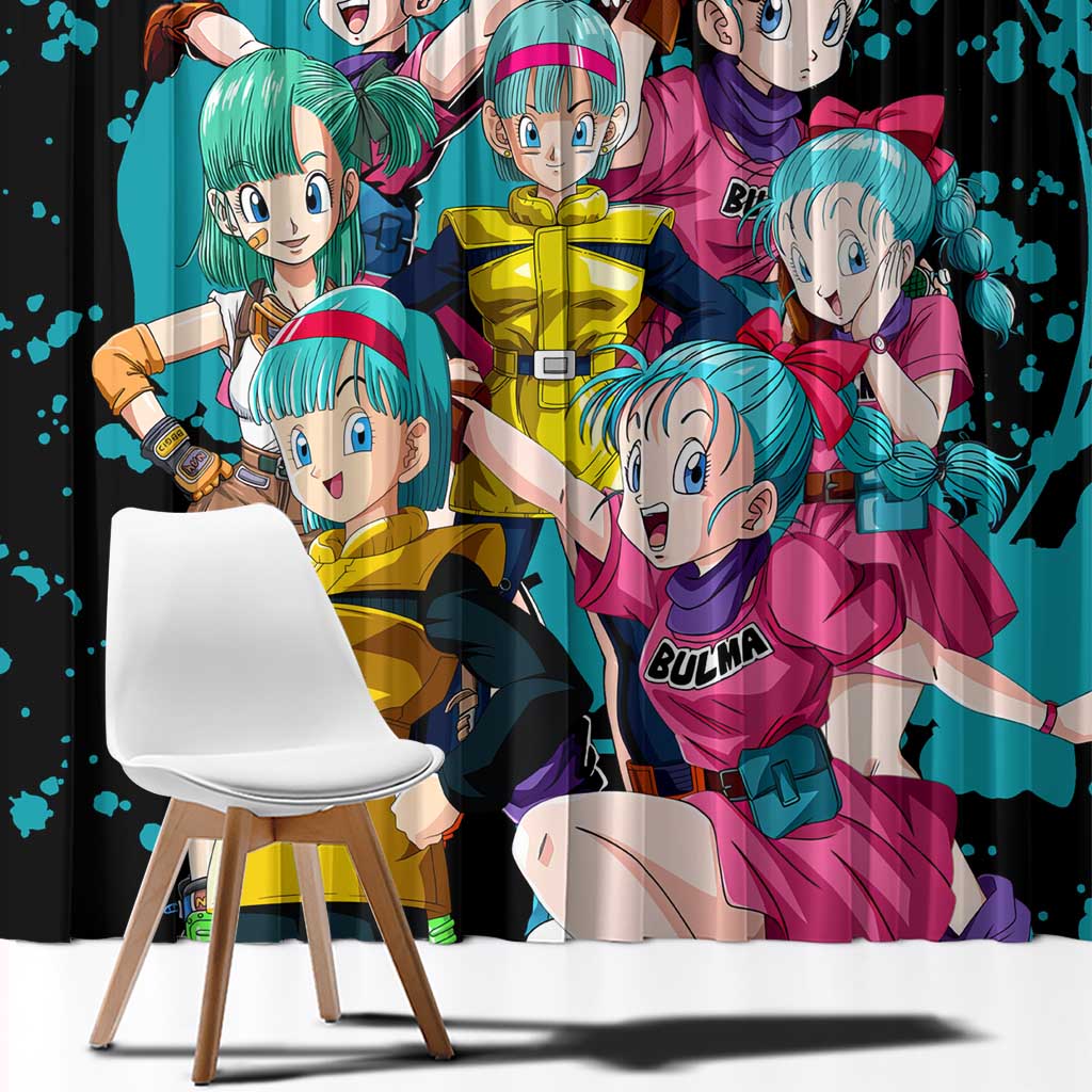 Bulma - Dragon Ball Window Curtain Anime Art Style - The Mazicc
