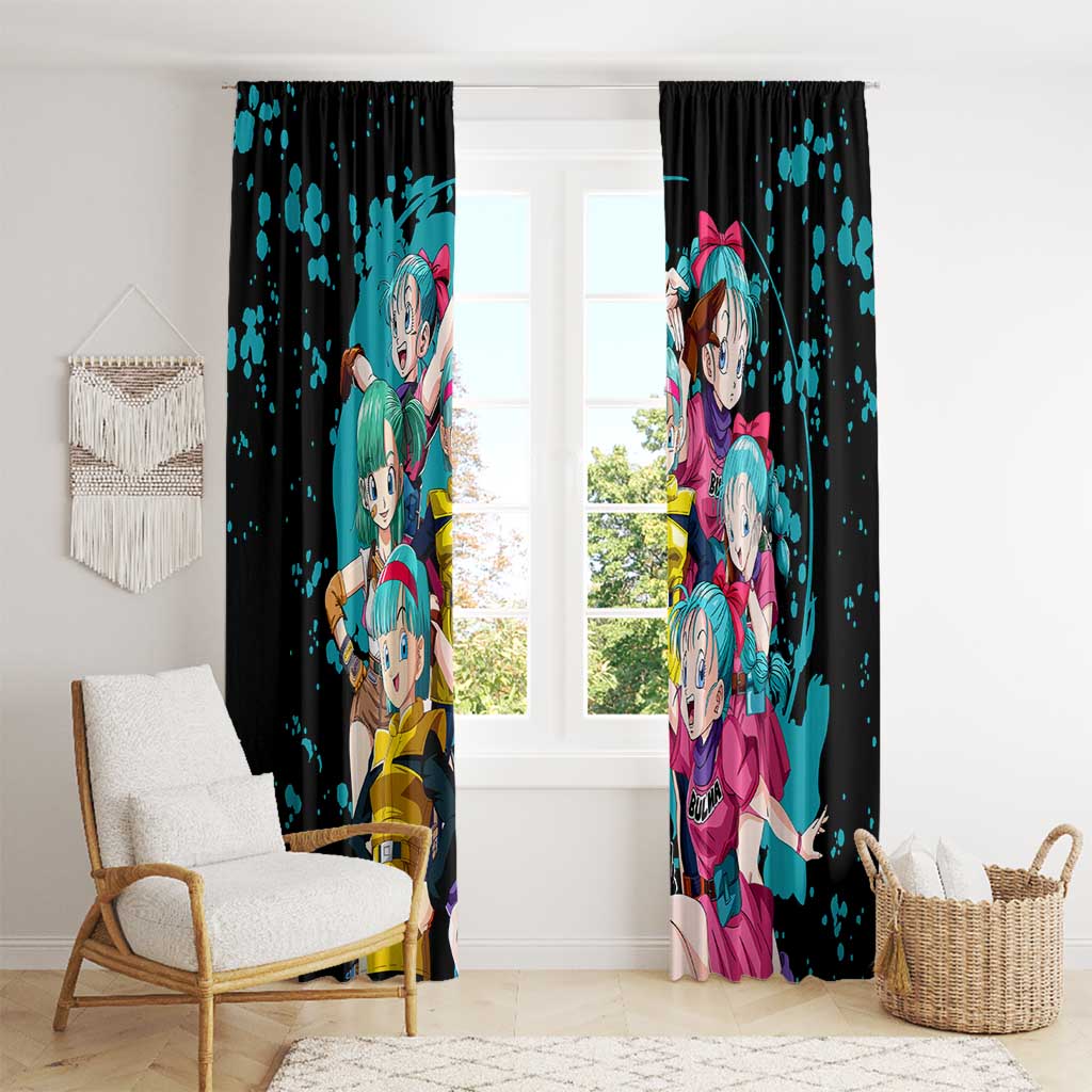 Bulma - Dragon Ball Window Curtain Anime Art Style - The Mazicc