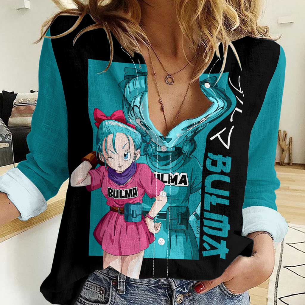Bulma - Dragon Ball Women Casual Shirt Anime Art Style - The Mazicc