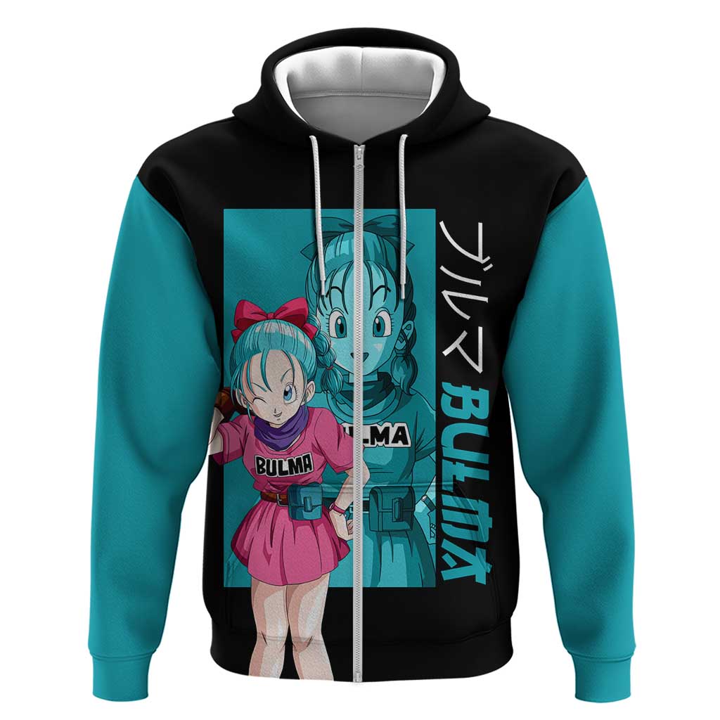 Bulma - Dragon Ball Zip Hoodie Anime Art Style