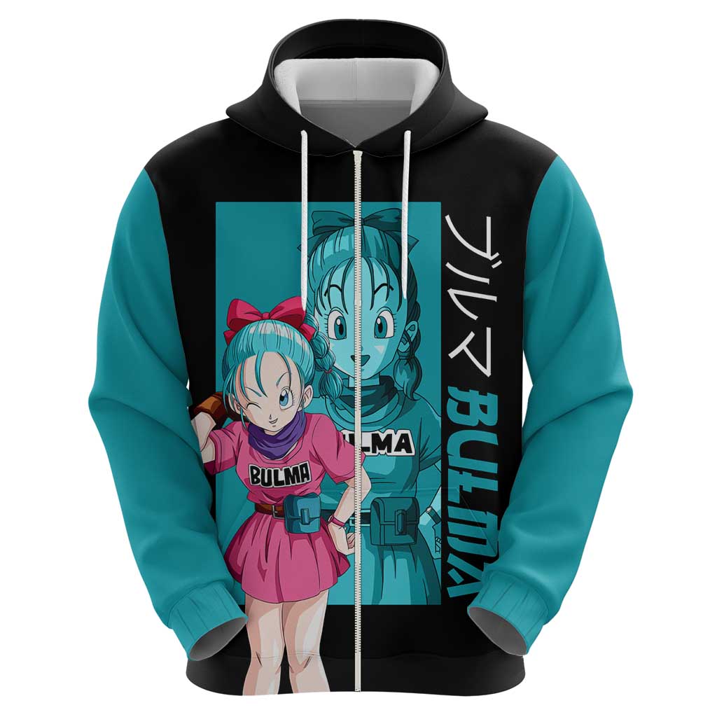 Bulma - Dragon Ball Zip Hoodie Anime Art Style