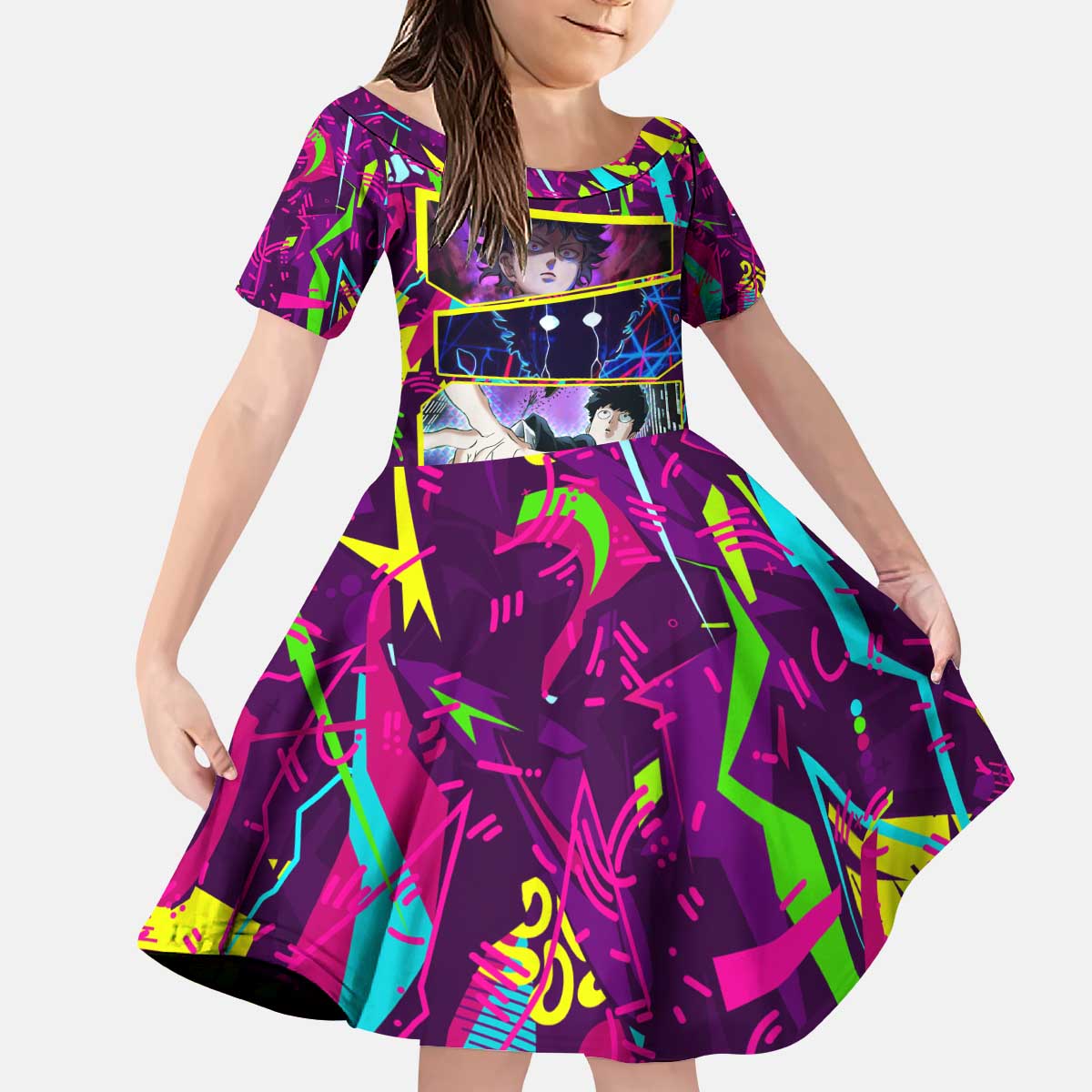 Shigeo Kageyama - Mob Psycho 100 Kid Short Sleeve Dress Anime Style