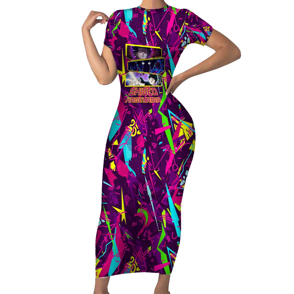 Shigeo Kageyama - Mob Psycho 100 Short Sleeve Bodycon Dress Anime Style