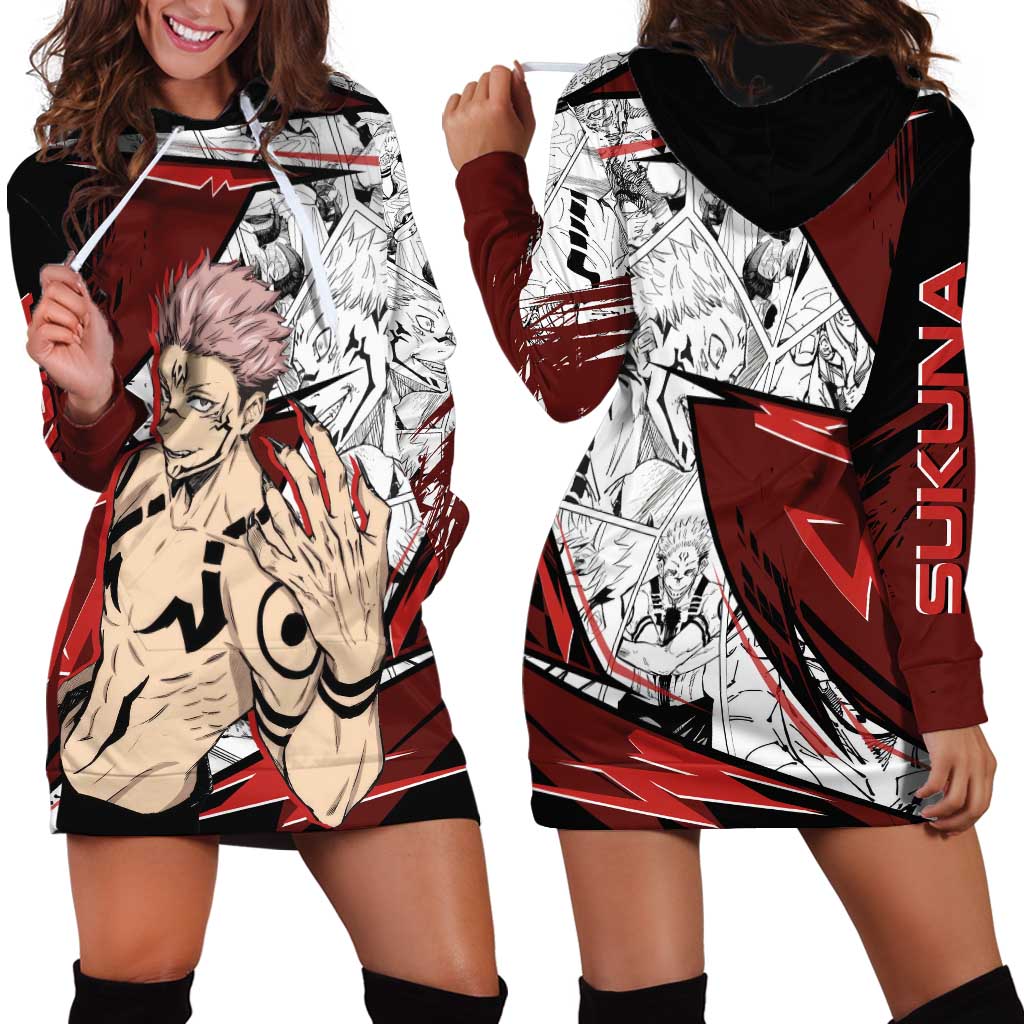 Ryomen Sukuna - Jujutsu Kaisen Hoodie Dress Anime Mix Manga Style