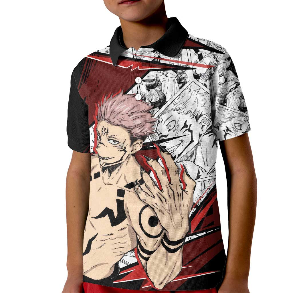 Ryomen Sukuna - Jujutsu Kaisen Kid Polo Shirt Anime Mix Manga Style