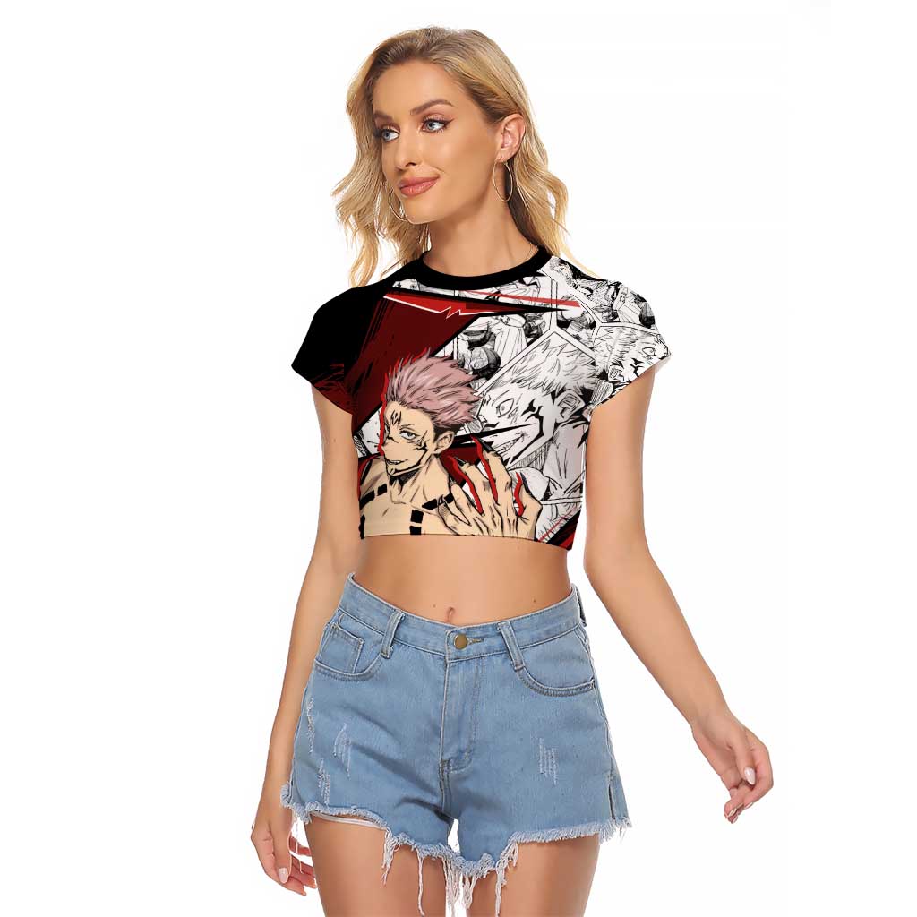 Ryomen Sukuna - Jujutsu Kaisen Raglan Cropped T Shirt Anime Mix Manga Style
