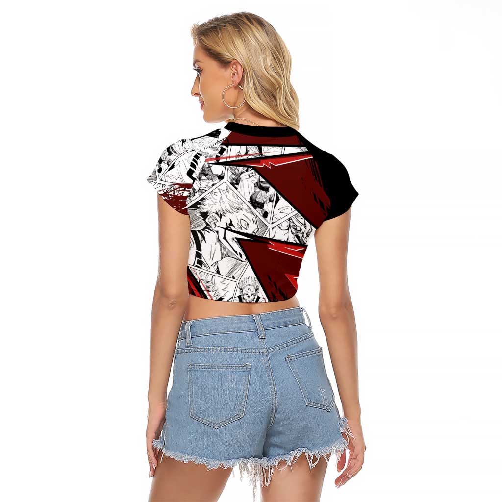 Ryomen Sukuna - Jujutsu Kaisen Raglan Cropped T Shirt Anime Mix Manga Style