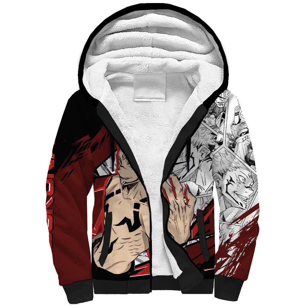 Ryomen Sukuna - Jujutsu Kaisen Sherpa Hoodie Anime Mix Manga Style