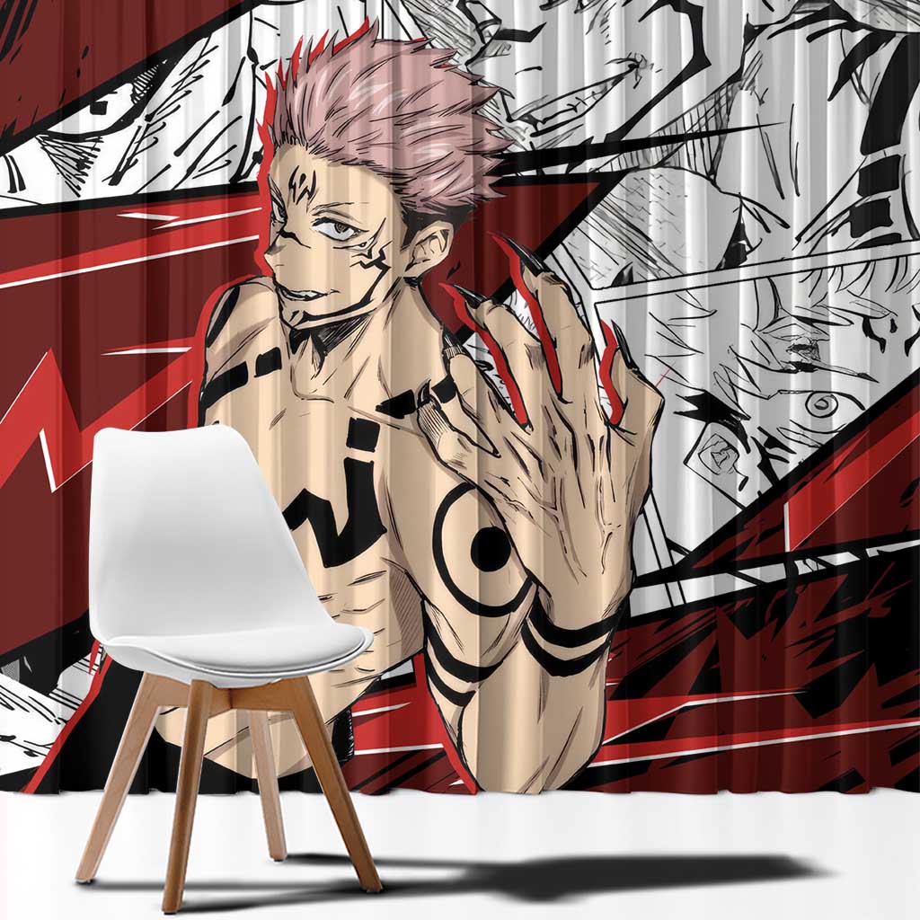 Ryomen Sukuna - Jujutsu Kaisen Window Curtain Anime Mix Manga Style