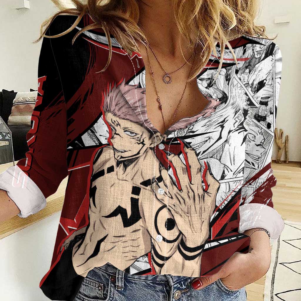 Ryomen Sukuna - Jujutsu Kaisen Women Casual Shirt Anime Mix Manga Style