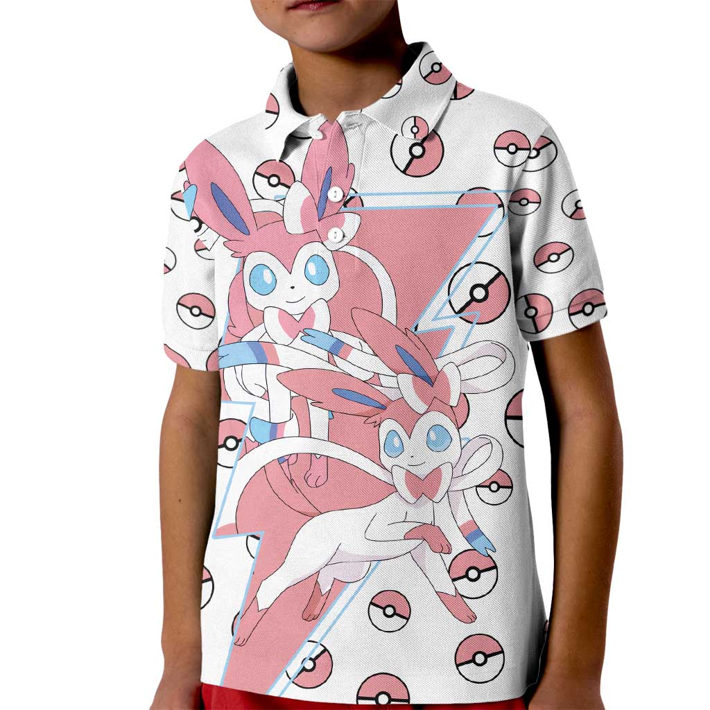 Sylveon - Poke Ball Kid Polo Shirt Anime Style